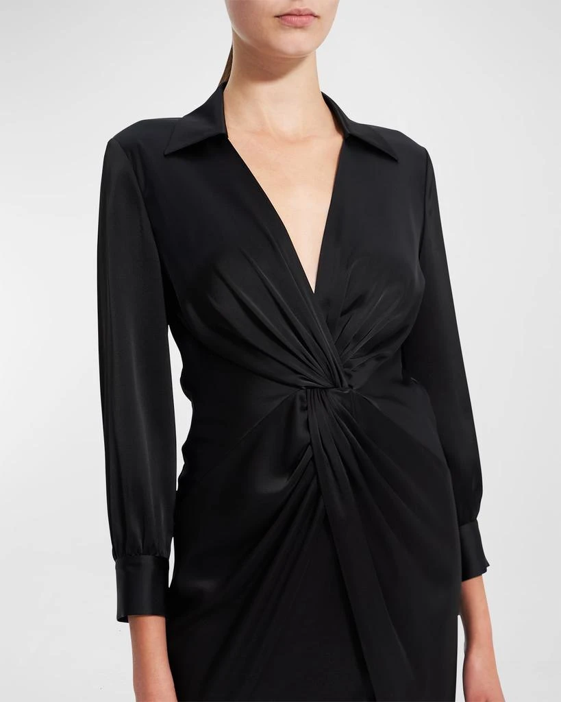 商品Theory|Twisted-Front Satin Midi Dress,价格¥1074,第1张图片