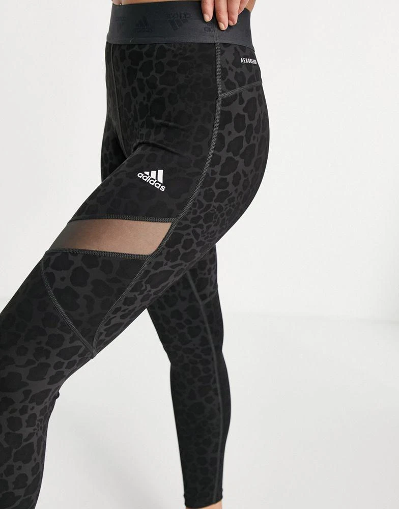 商品Adidas|adidas Training leggings with insert detail in black leopard print,价格¥327,第2张图片详细描述