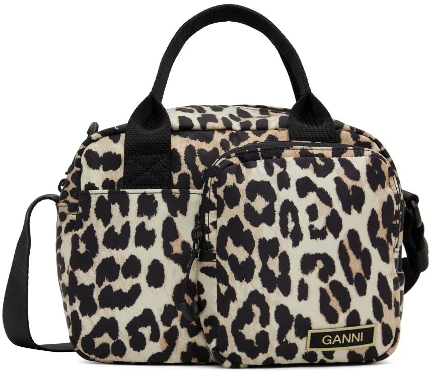 商品Ganni|Beige Graphic Shoulder Bag,价格¥706,第1张图片