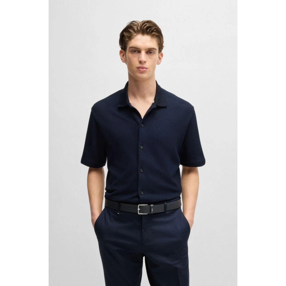 商品Hugo Boss|Structured-leather belt with logo keeper,价格¥635,第2张图片详细描述