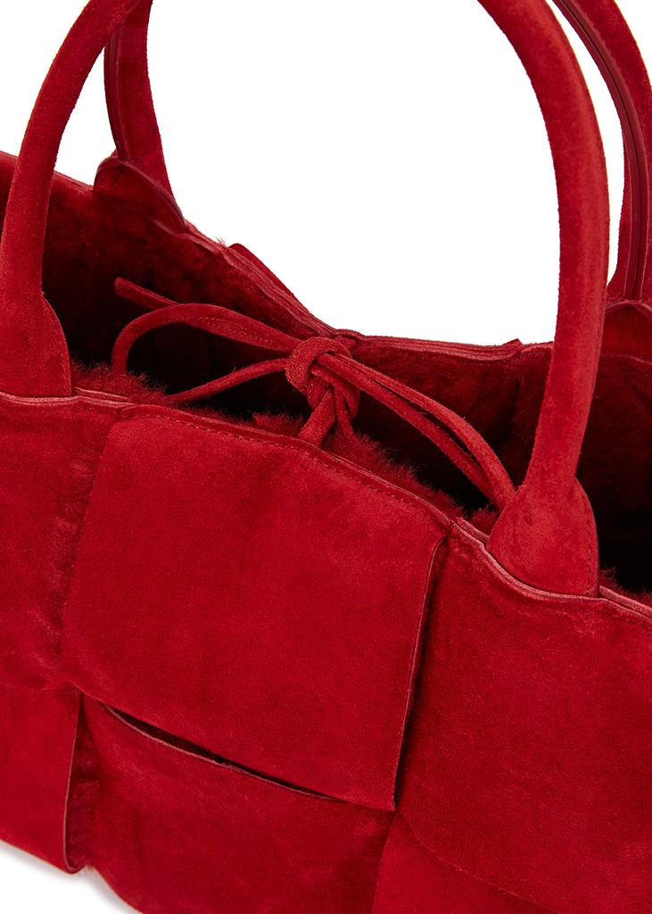 Arco Intrecciato dark red suede tote商品第3张图片规格展示