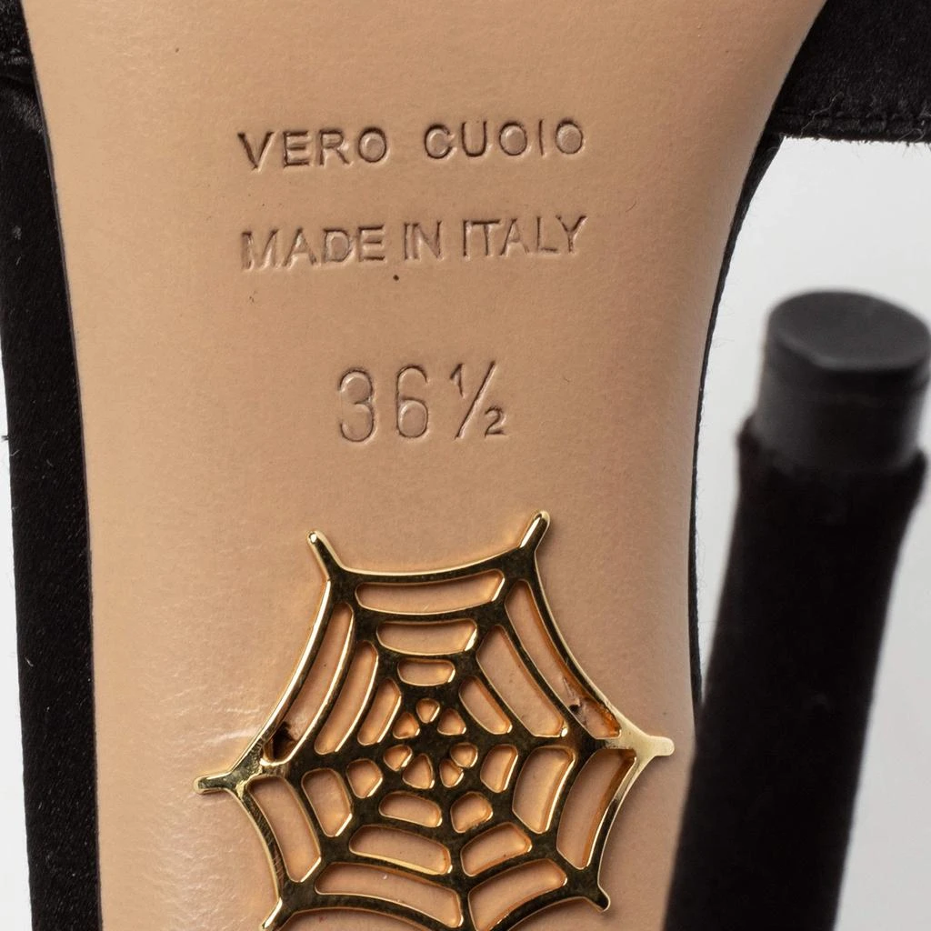 Charlotte Olympia Monochrome Satin Skeleton T Strap Sandals Size 36.5 商品