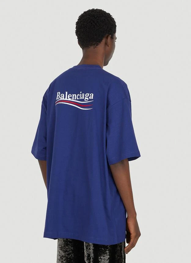 商品Balenciaga|Logo Embroidery T-Shirt in Blue,价格¥5825,第4张图片详细描述