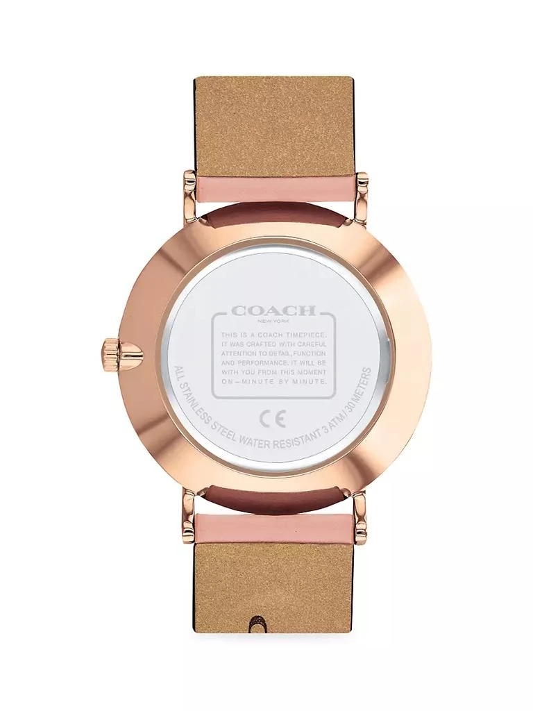 商品Coach|Perry Rose Goldtone Leather Strap Watch,价格¥1317,第4张图片详细描述