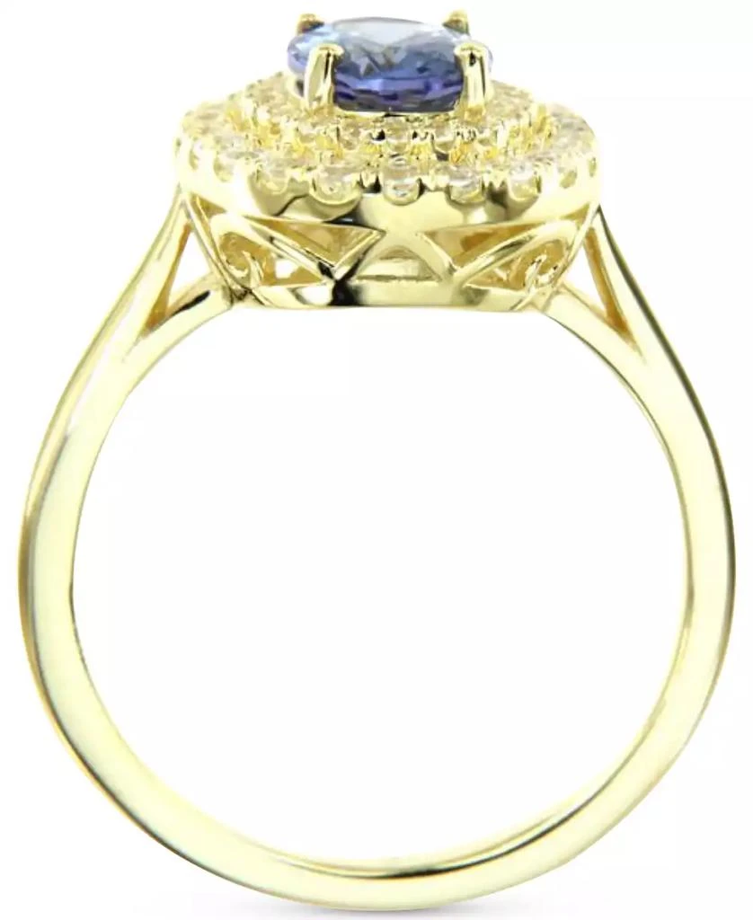 商品Macy's|Tanzanite (1-1/2 ct. t.w.) & White Topaz (1/2 ct. t.w.) Halo Ring in 14k Gold-Plated Sterling Silver,价格¥4583,第3张图片详细描述