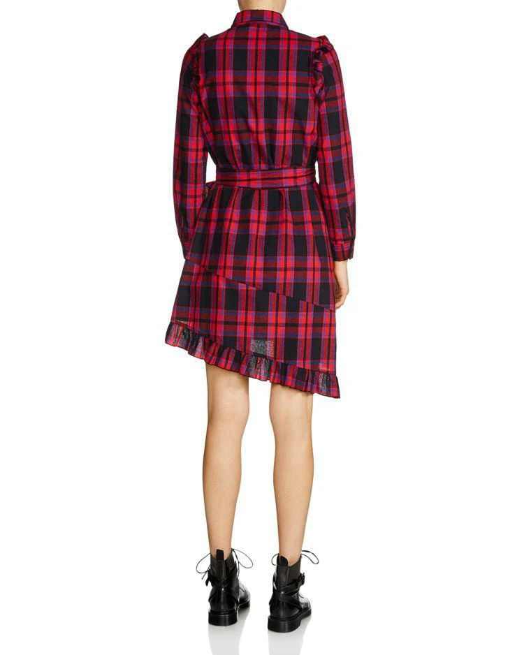 商品Maje|Randra Plaid Asymmetric-Hem Dress,价格¥1092,第2张图片详细描述