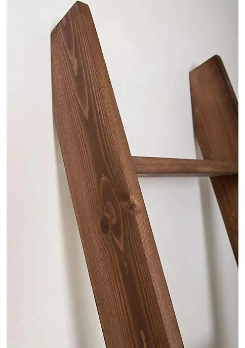 商品BrandtWorks|Modern Narrow Wooden Decorative Blanket Ladder 12 X 72   Dark Brown,价格¥2798,第4张图片详细描述