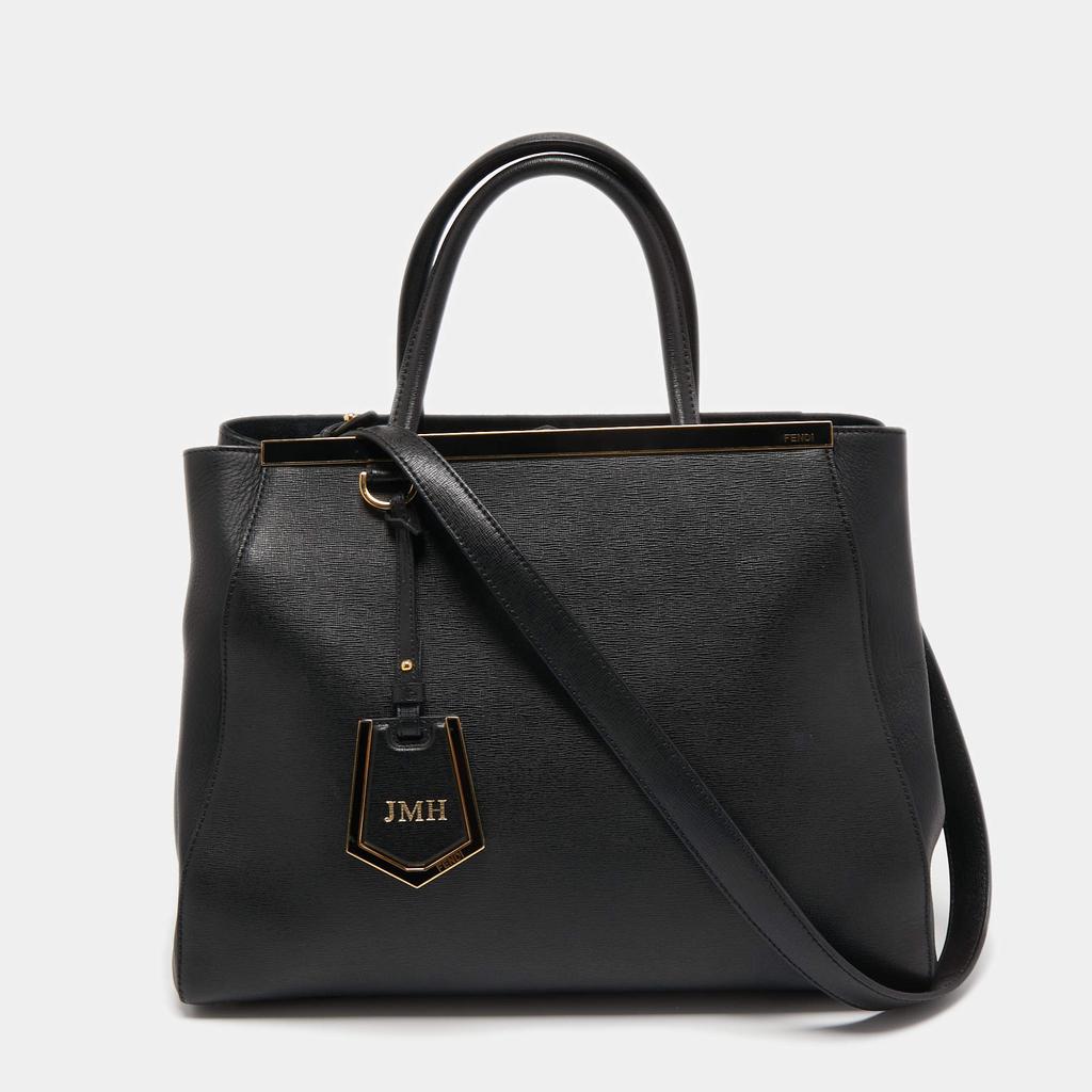 Fendi Black Leather Medium 2Jours Tote商品第1张图片规格展示