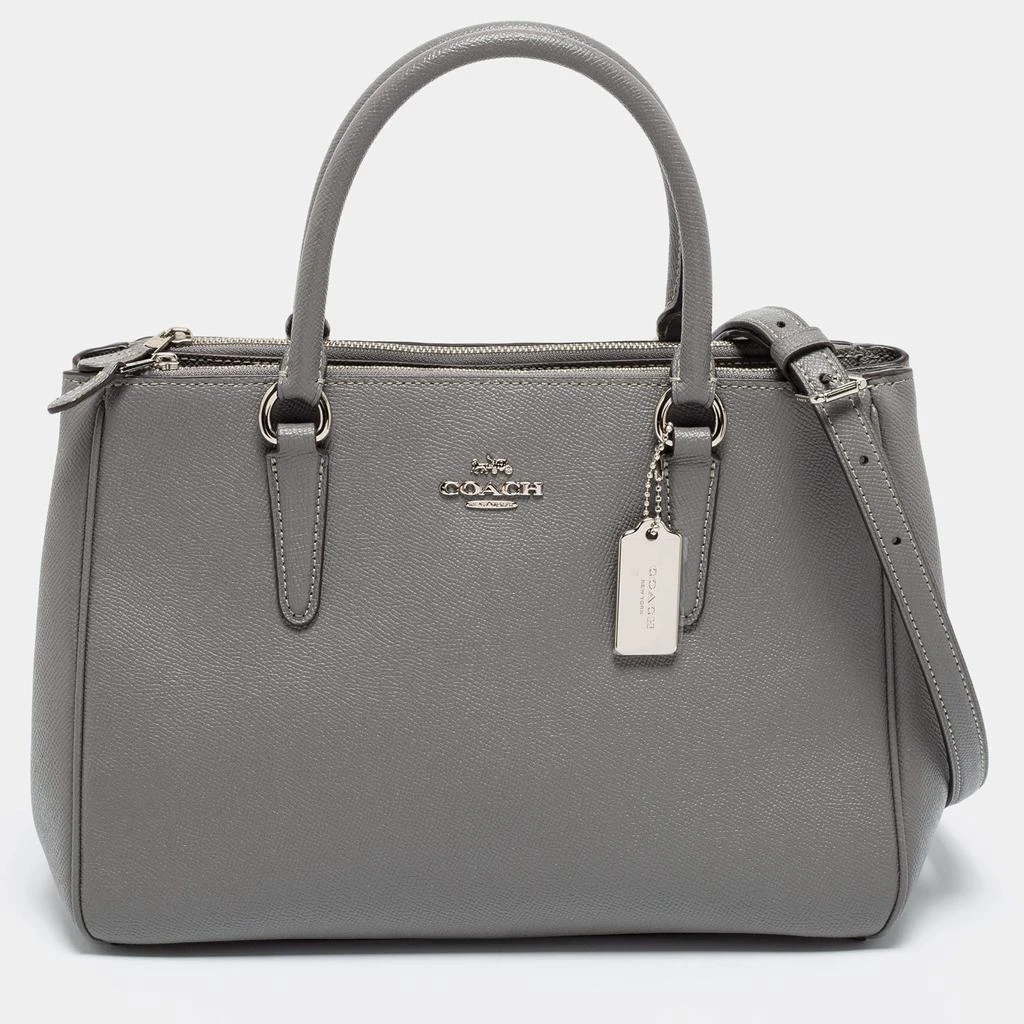 商品[二手商品] Coach|Coach Grey Leather Surrey Carryall Tote,价格¥1360,第1张图片