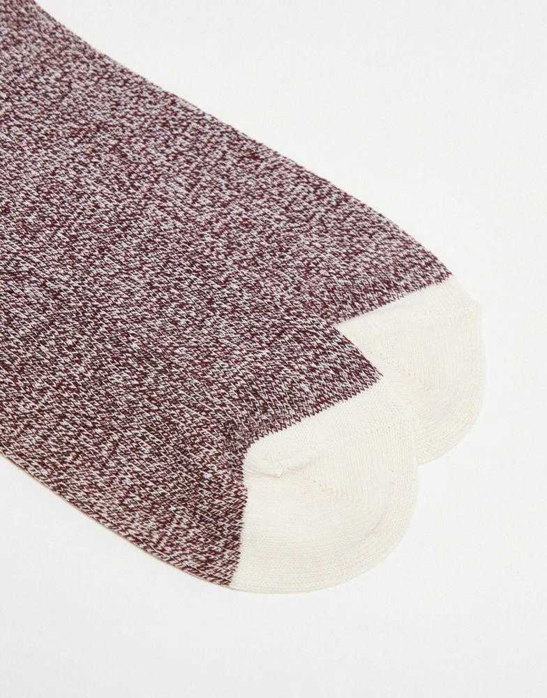 商品ASOS|ASOS DESIGN twist ribbed socks in red and off-white,价格¥39,第2张图片详细描述