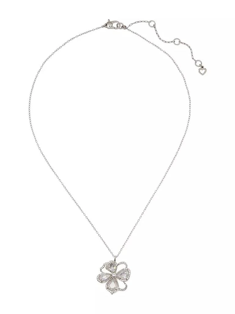 商品Kate Spade|Precious Bloom Silvertone, Resin & Cubic Zirconia Mini Pendant Necklace,价格¥672,第1张图片