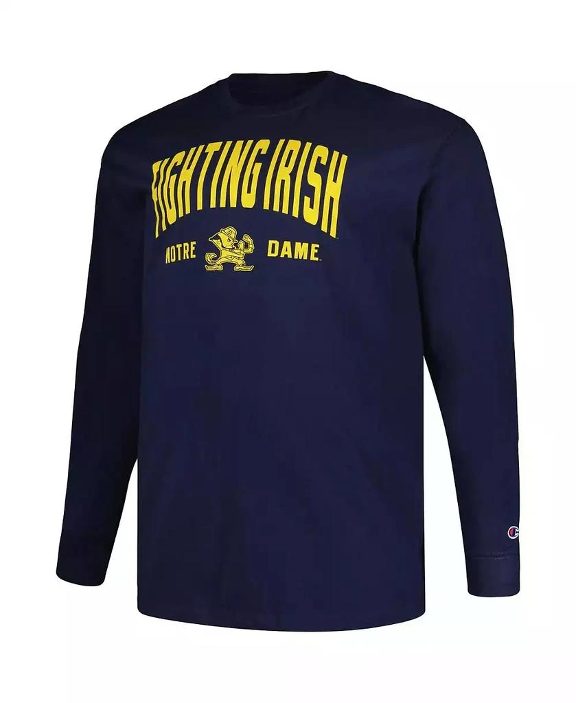 商品CHAMPION|Men's Navy Notre Dame Fighting Irish Big and Tall Arch Long Sleeve T-shirt,价格¥262,第2张图片详细描述