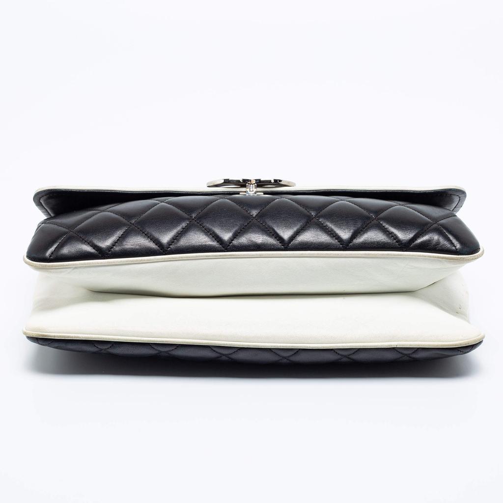 Chanel Black/White Quilted Leather Large Vintage Maxi Divine Cruise Classic Flap Bag商品第6张图片规格展示