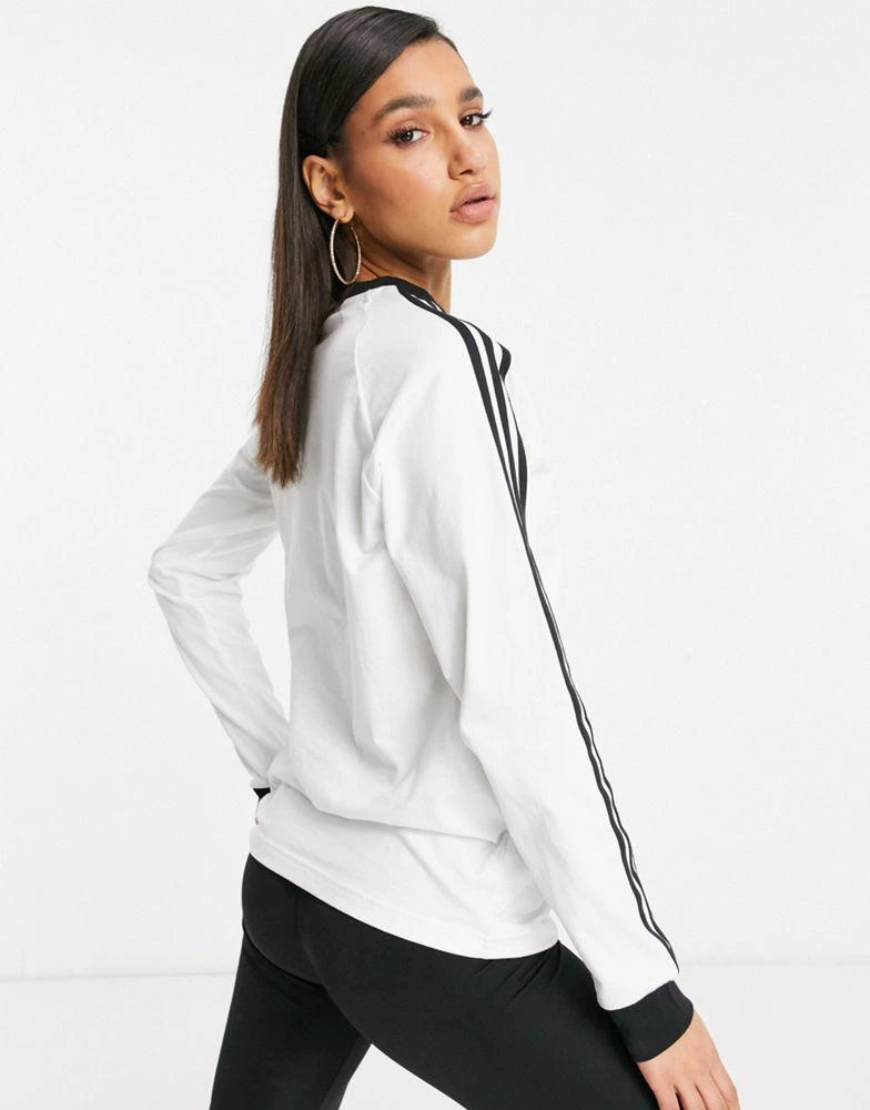 商品Adidas|adidas Originals adicolor three stripe long sleeve t-shirt in white,价格¥317,第2张图片详细描述