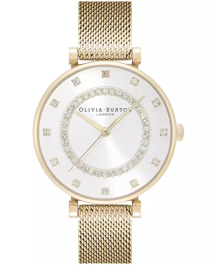 商品Olivia Burton|Women's T-Bar Gold-Tone Stainless Steel Mesh Bracelet Watch 32mm,价格¥943,第1张图片