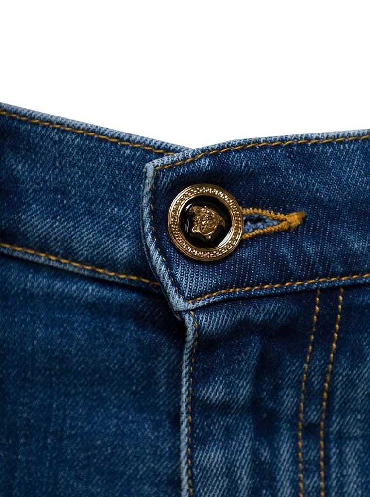 商品Versace|Versace Logo Embroidered Fitted Jeans,价格¥3739-¥4205,第3张图片详细描述