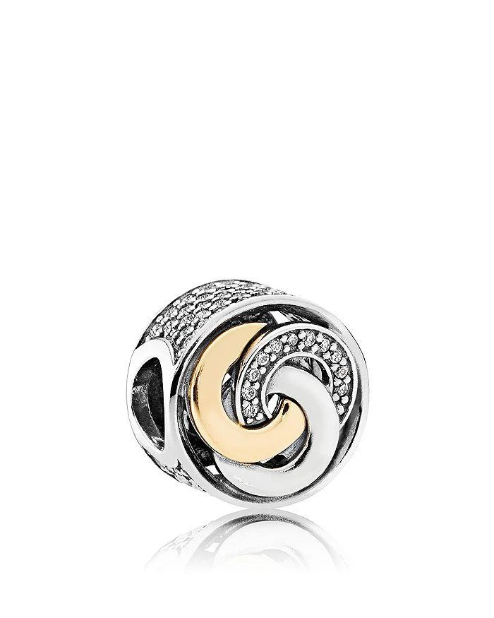 商品PANDORA|Sterling Silver & 14K Gold Interlinked Circles Charm,价格¥487,第1张图片