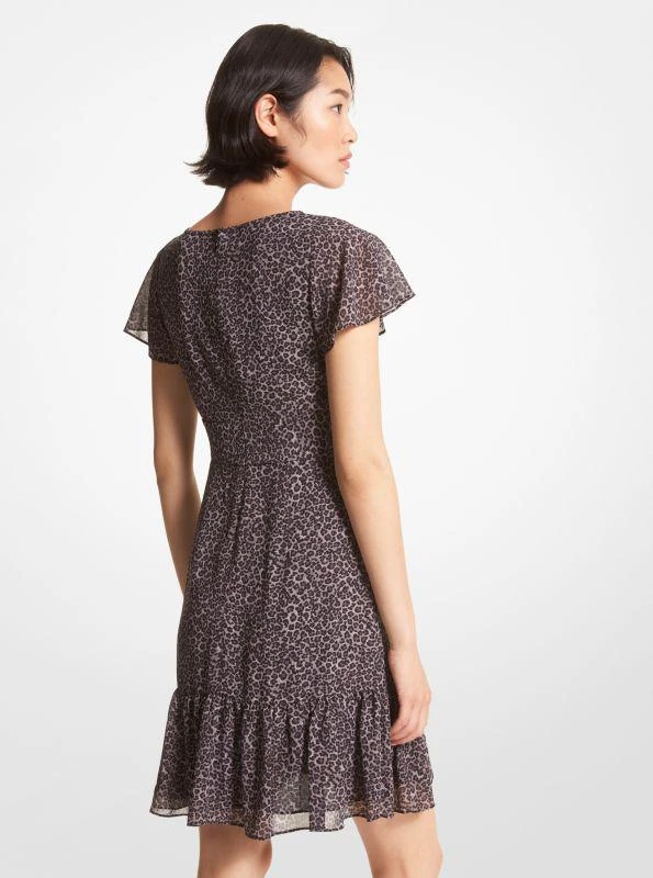 商品Michael Kors|Leopard Georgette Cutout Mini Dress,价格¥291,第2张图片详细描述
