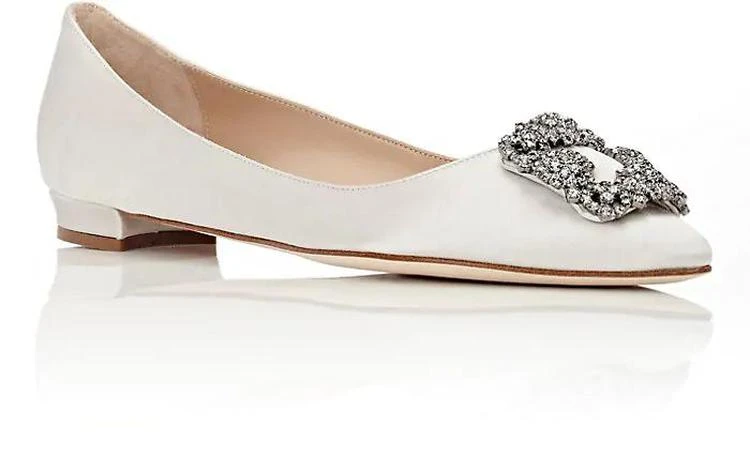 商品Manolo Blahnik|Hangisi 缎面平底鞋,价格¥7101,第2张图片详细描述