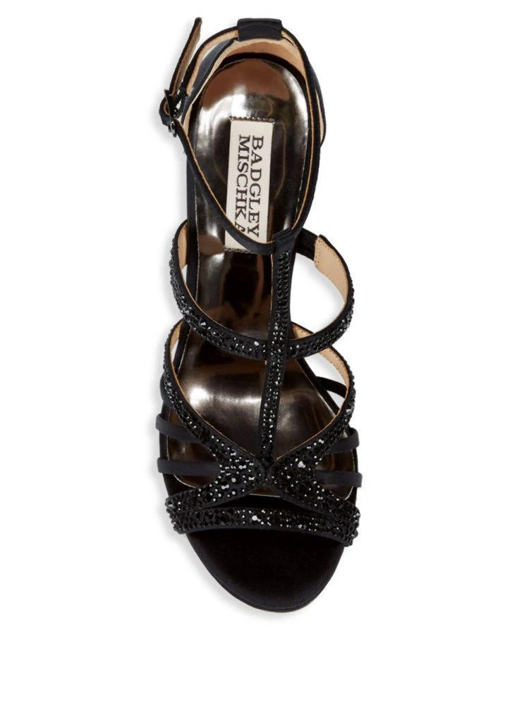 商品Badgley Mischka|Hewitt Embellished T-Strap Sandals,价格¥552,第4张图片详细描述