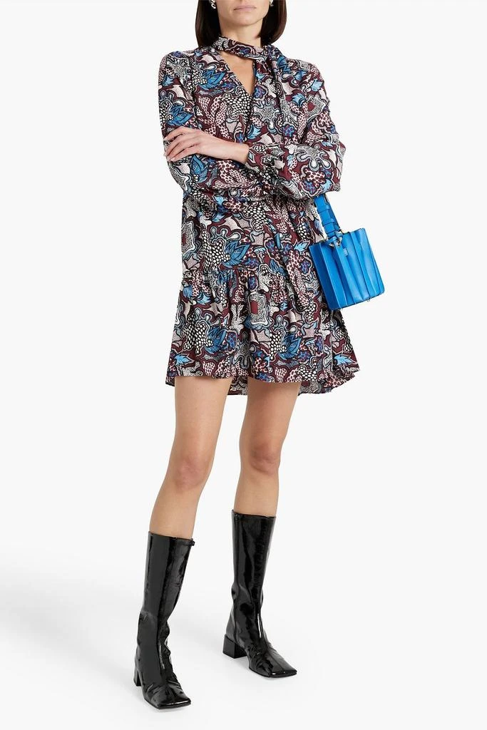 商品Diane von Furstenberg|Akila ruffled printed crepe mini dress,价格¥813,第2张图片详细描述