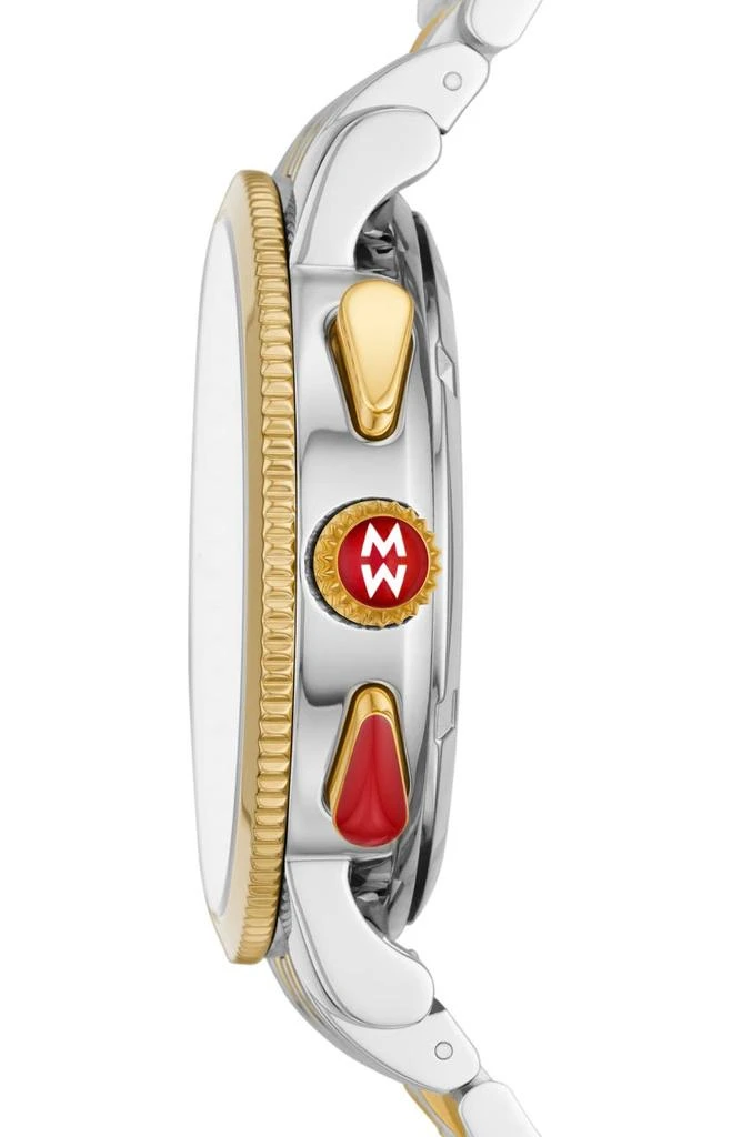 商品Michele|Women's Sport Sail Diamond Accent Two-Tone Bracelet Watch, 42mm - 0.13 ctw,价格¥6530,第2张图片详细描述