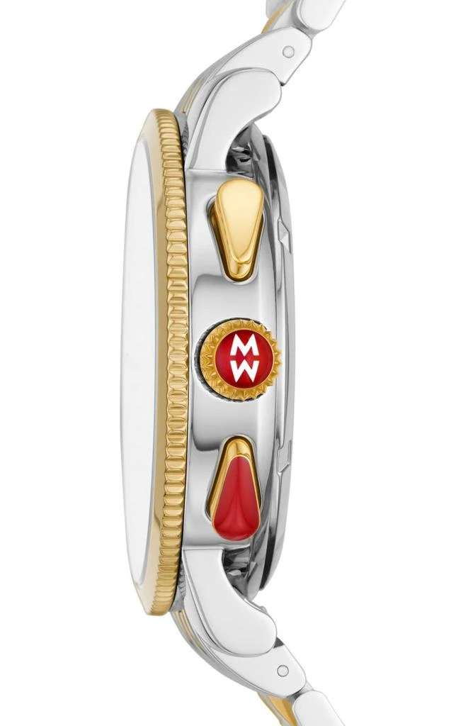 商品Michele|Women's Sport Sail Diamond Accent Two-Tone Bracelet Watch, 42mm - 0.13 ctw,价格¥7015,第2张图片详细描述