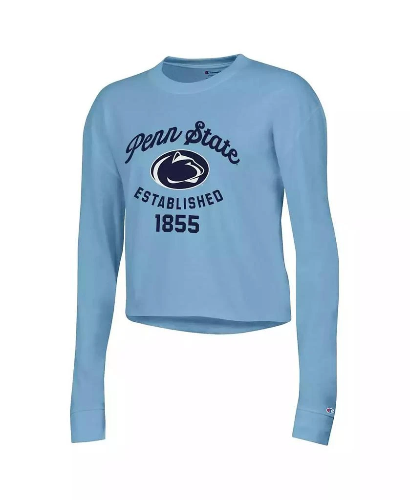 商品CHAMPION|Women's Blue Penn State Nittany Lions Boyfriend Cropped Long Sleeve T-shirt,价格¥201,第2张图片详细描述