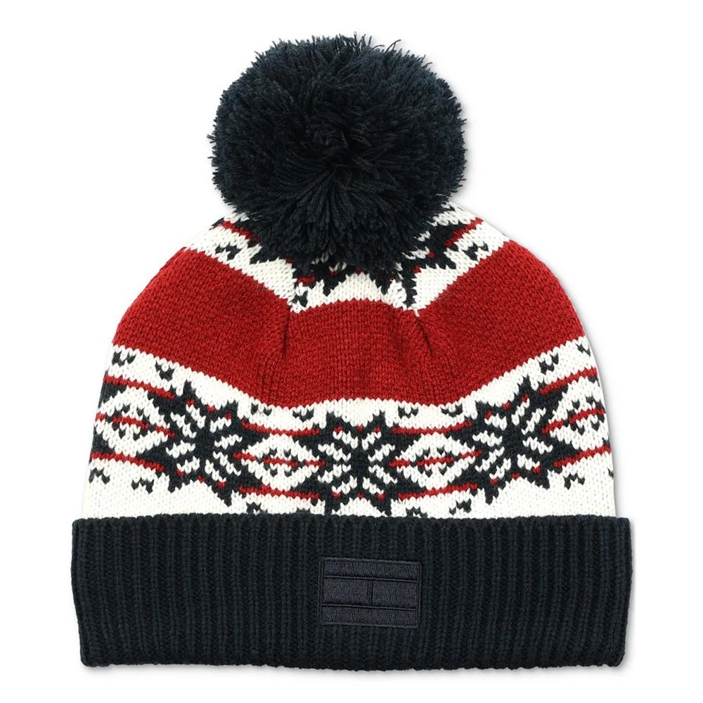 商品Tommy Hilfiger|Men's Snowflake Fair Isle Pom Pom Beanie,价格¥434,第1张图片