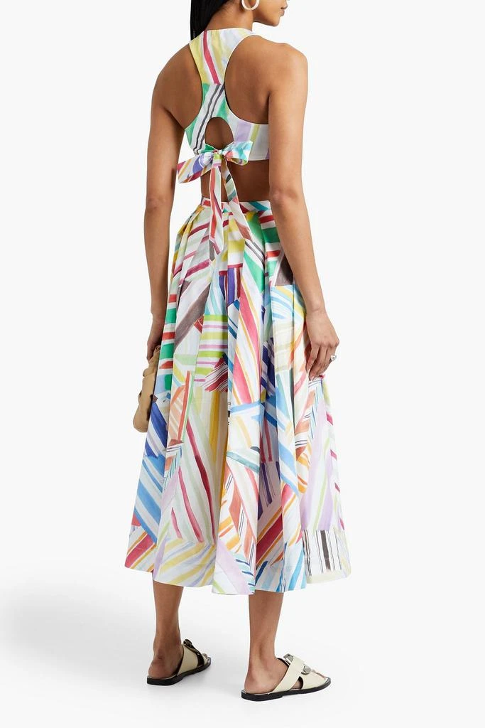 商品Rosie Assoulin|Pleated printed cotton-poplin midi skirt,价格¥2231,第3张图片详细描述