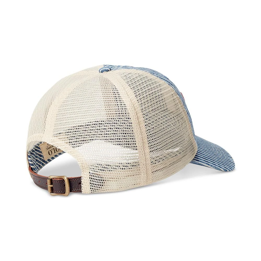 商品Ralph Lauren|Men's Logo-Patch Striped Denim Trucker Cap,价格¥293,第2张图片详细描述