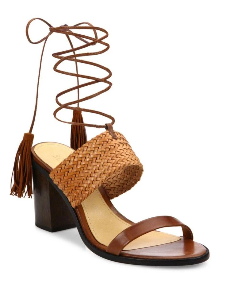 商品Schutz|Luky Lace-Up Leather Sandals,价格¥450,第1张图片