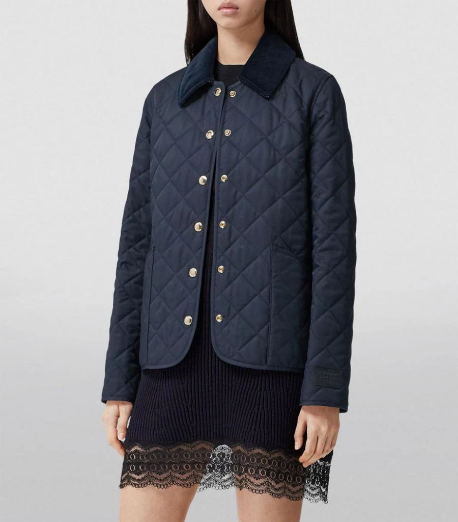 商品Burberry|Corduroy-Collar Diamond-Quilted Jacket,价格¥9042,第5张图片详细描述