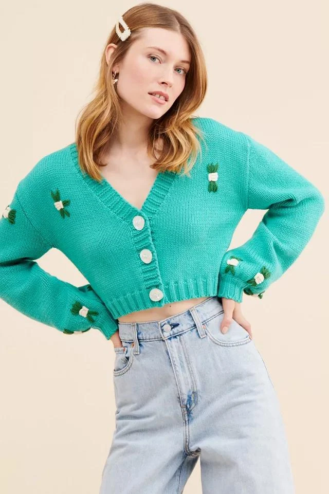 商品4SI3NNA|4SI3NNA Tegan Knit Cropped Cardigan,价格¥376,第1张图片