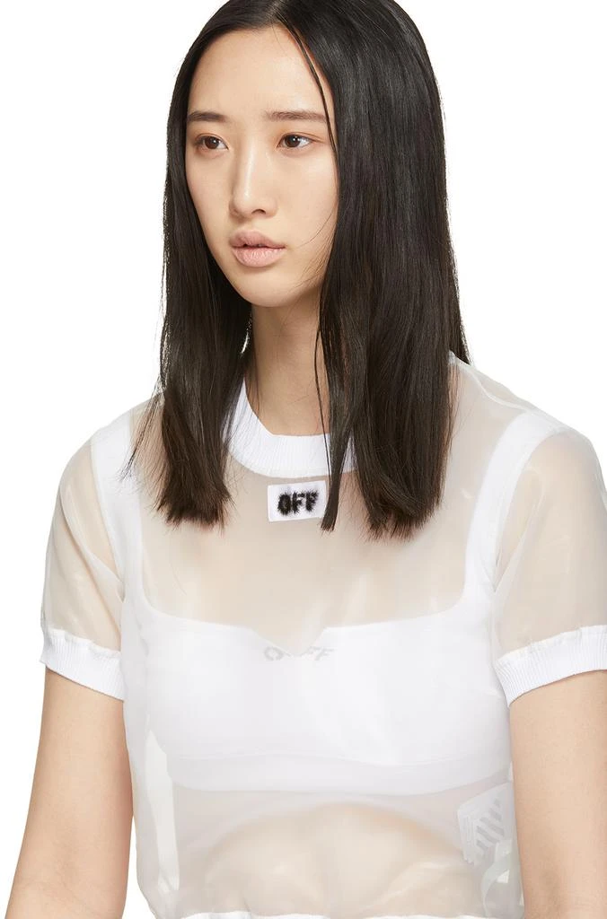 商品Off-White|White Cropped T-Shirt,价格¥856,第4张图片详细描述