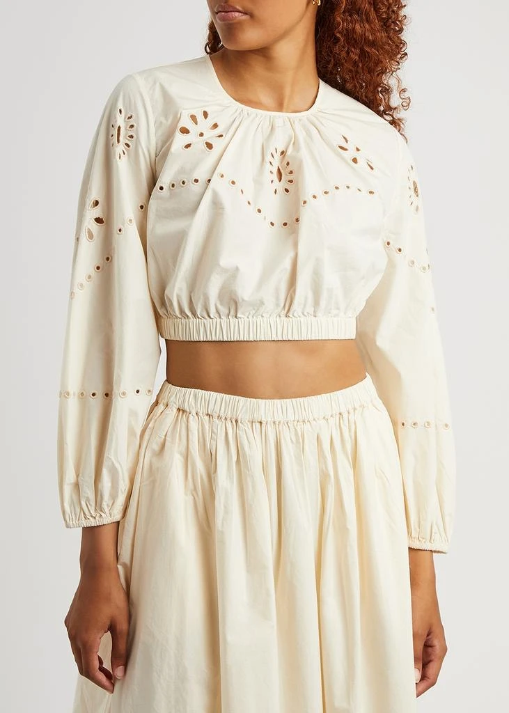 商品Rhode|Adeline cream cropped broderie anglaise top,价格¥1314,第2张图片详细描述
