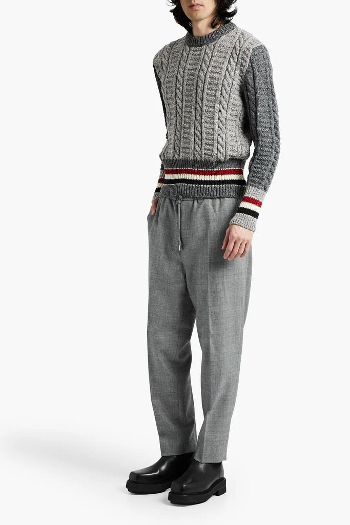 商品Thom Browne|Striped cable-knit wool and mohair-blend sweater,价格¥4826,第2张图片详细描述