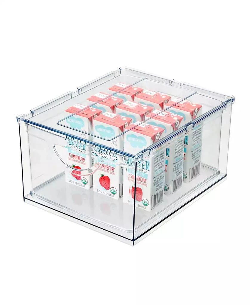 商品iDesign|Plastic Cabinet and Pantry Storage Bin with Integrated Handles-16 x 8 x 5, Clear Bin,价格¥374,第1张图片