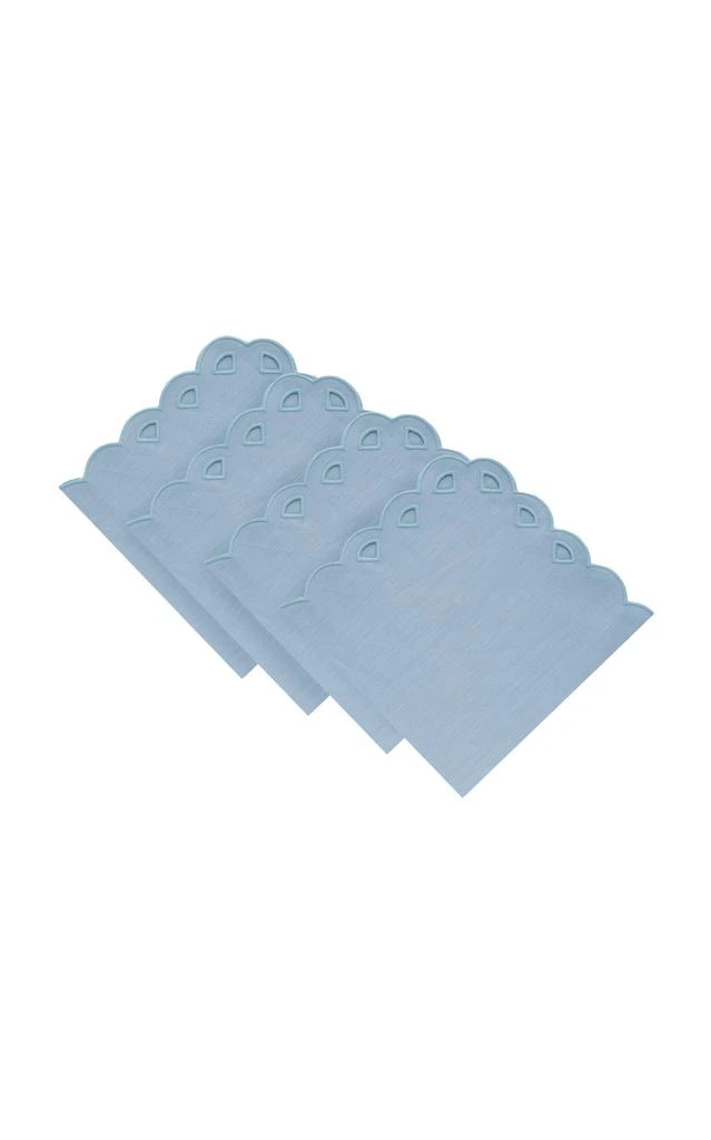 商品MoDA|Moda Domus - Set-of-Four Handcrafted Linen Napkins - Blue - Moda Operandi,价格¥786,第1张图片