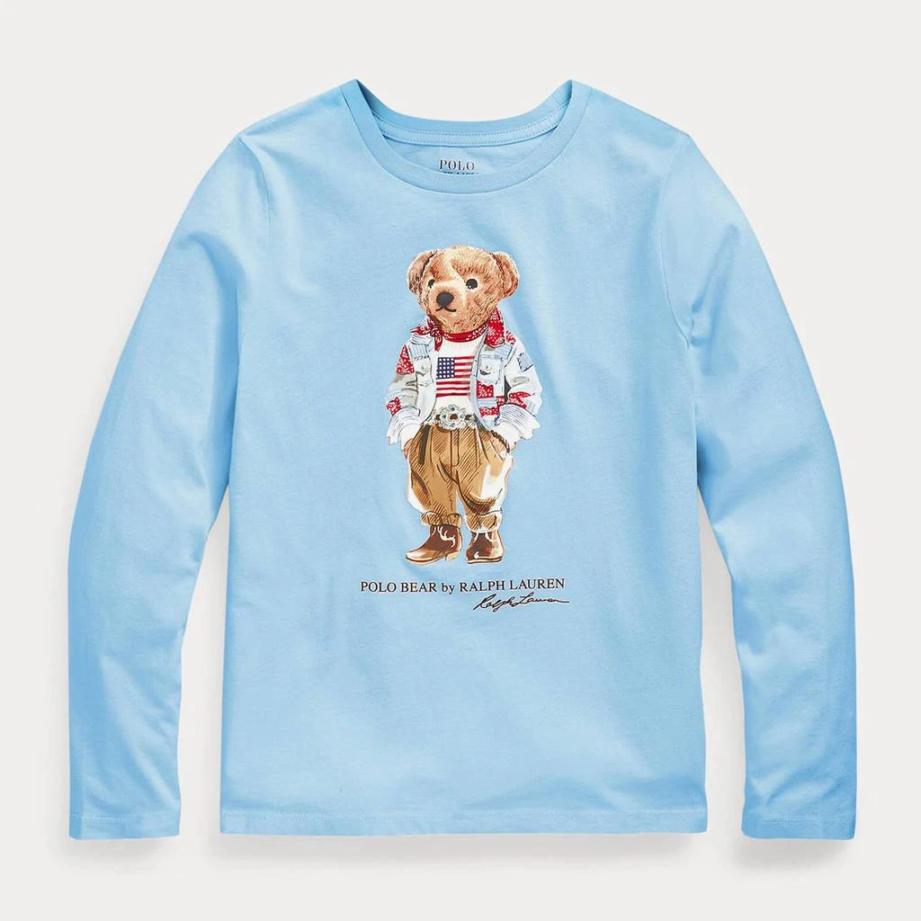 Ralph Lauren Girls' Americana Bear T-Shirt - Sky Blue 商品