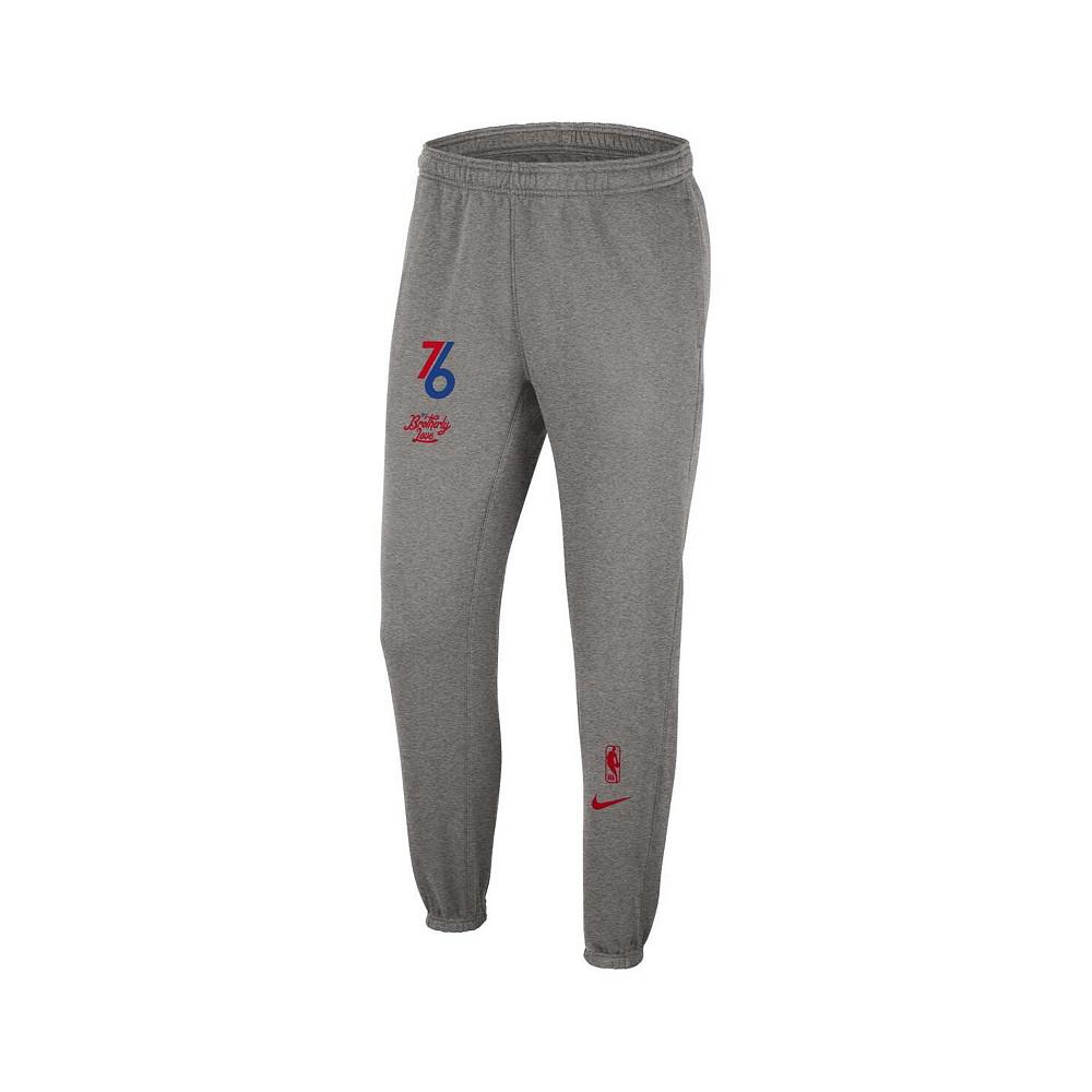 Men's Heather Charcoal Philadelphia 76ers 2022/23 City Edition Courtside Brushed Fleece Sweatpants商品第3张图片规格展示