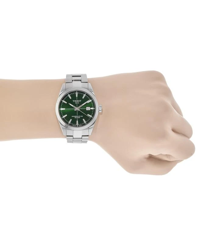 商品Tissot|Tissot Gentleman Powermatic 80 Green Dial Stainless Steel Men's Watch T127.407.11.091.01,价格¥4837,第4张图片详细描述