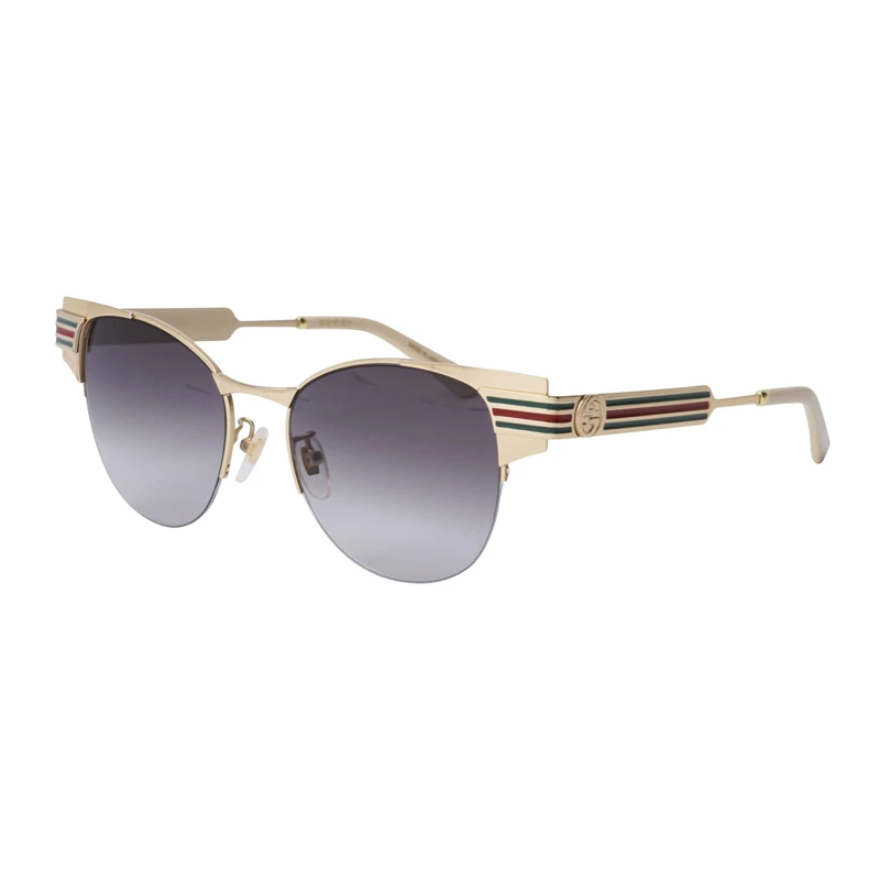 商品[国内直发] Gucci|GUCCI 女金色女士圆形太阳镜 GG0521S-001,价格¥3758,第1张图片