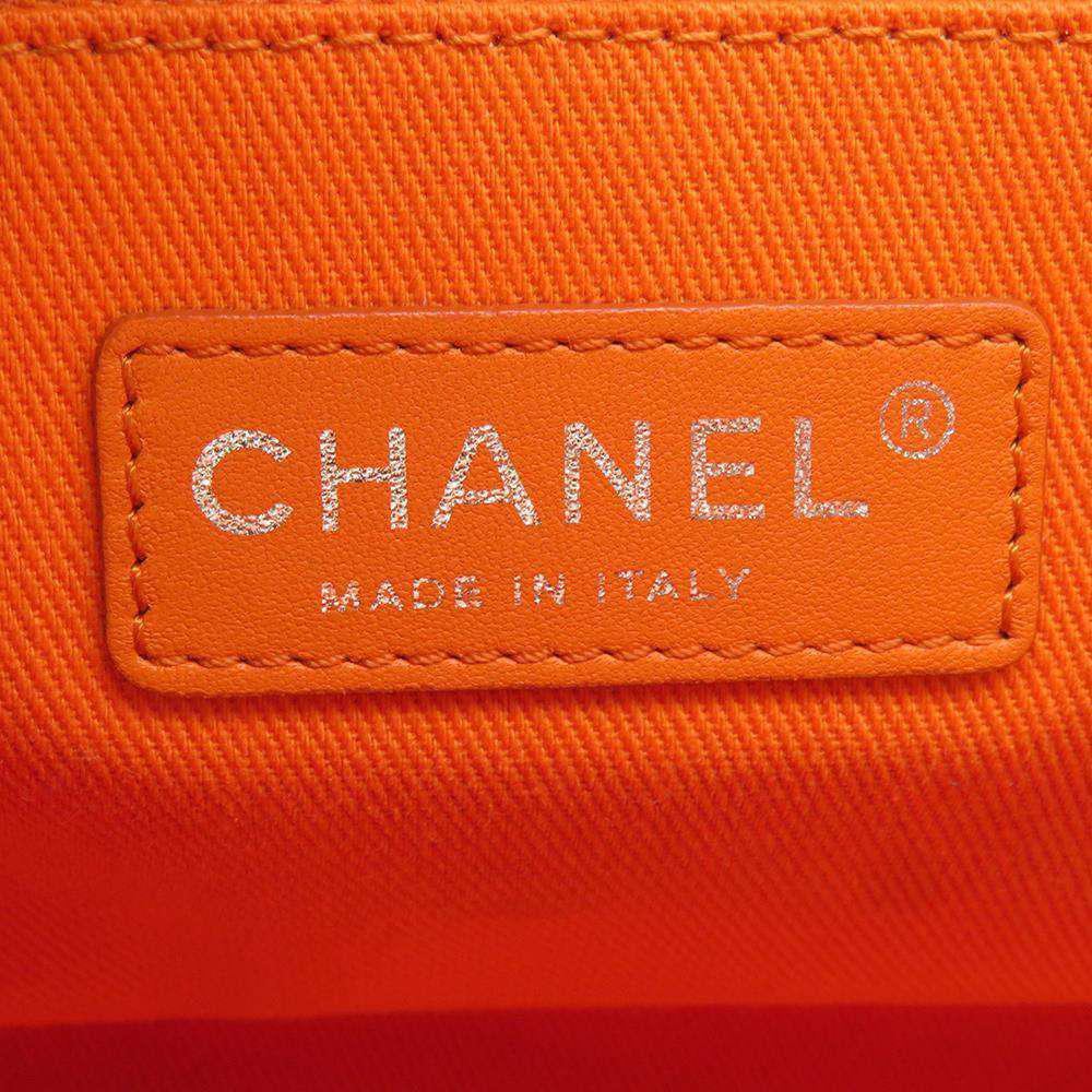 Chanel Orange Canvas Deauville Bowling Bag商品第6张图片规格展示