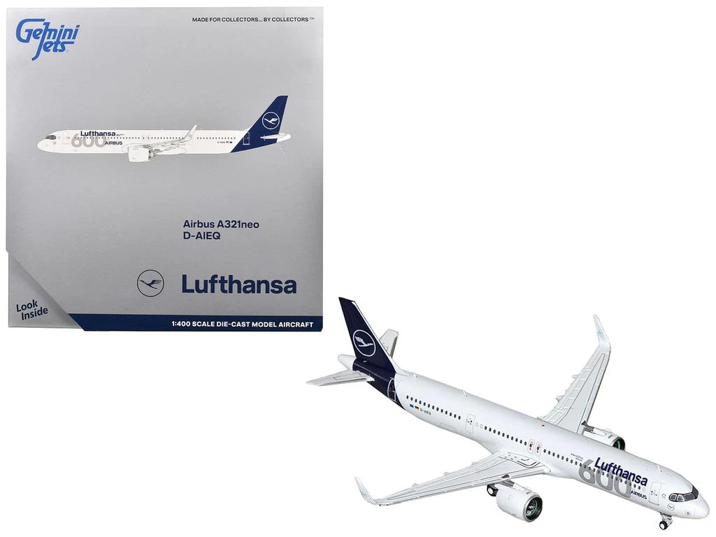 商品GeminiJets|Airbus A321neo Commercial Aircraft "Lufthansa - 600th Airbus Aircraft" (D-AIEQ) White with Dark Blue Tail 1/400 Diecast Model Airplane by,价格¥580,第2张图片详细描述