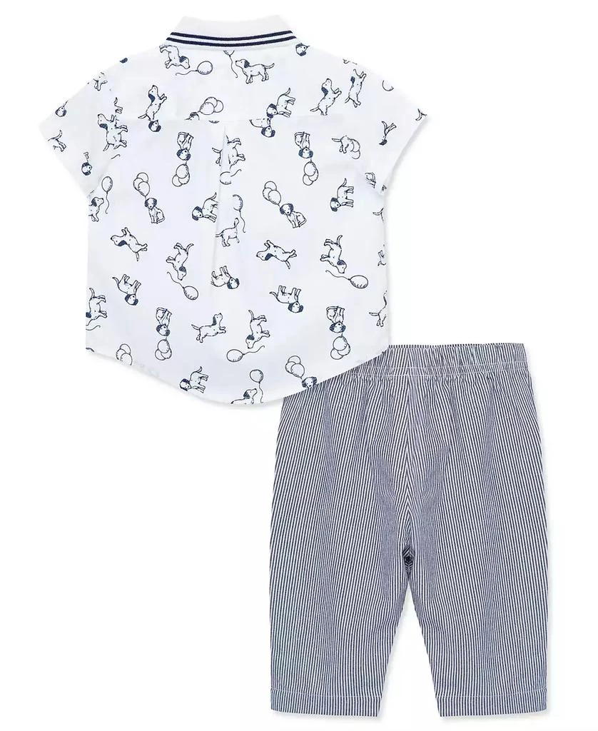 商品Little Me|Baby Boys Puppies Button Front Shirt and Pants Set,价格¥135,第2张图片详细描述