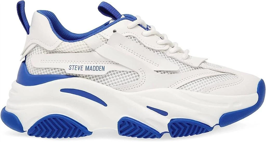 商品Steve Madden|Women's Possession Sneaker In White/blue,价格¥575,第2张图片详细描述