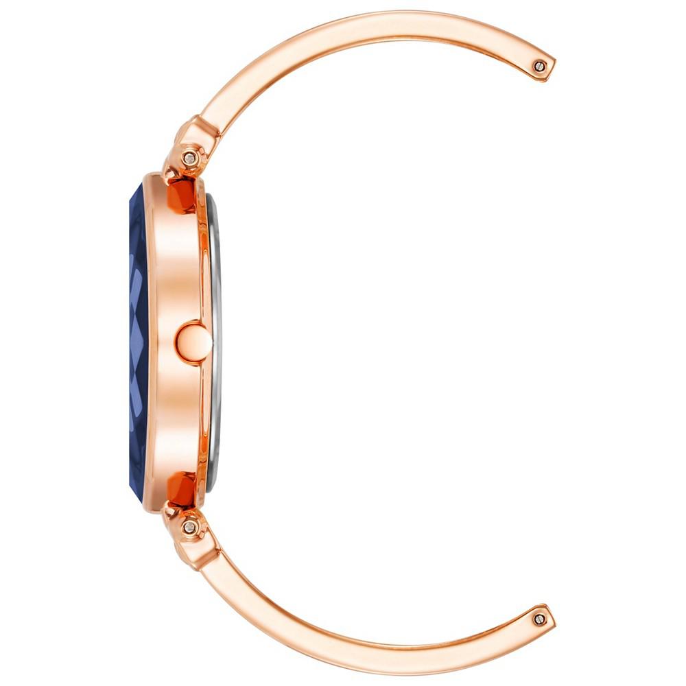 Women's Three-Hand Quartz Rose Gold-Tone Alloy with Navy Enamel Bracelet Watch, 24mm商品第2张图片规格展示