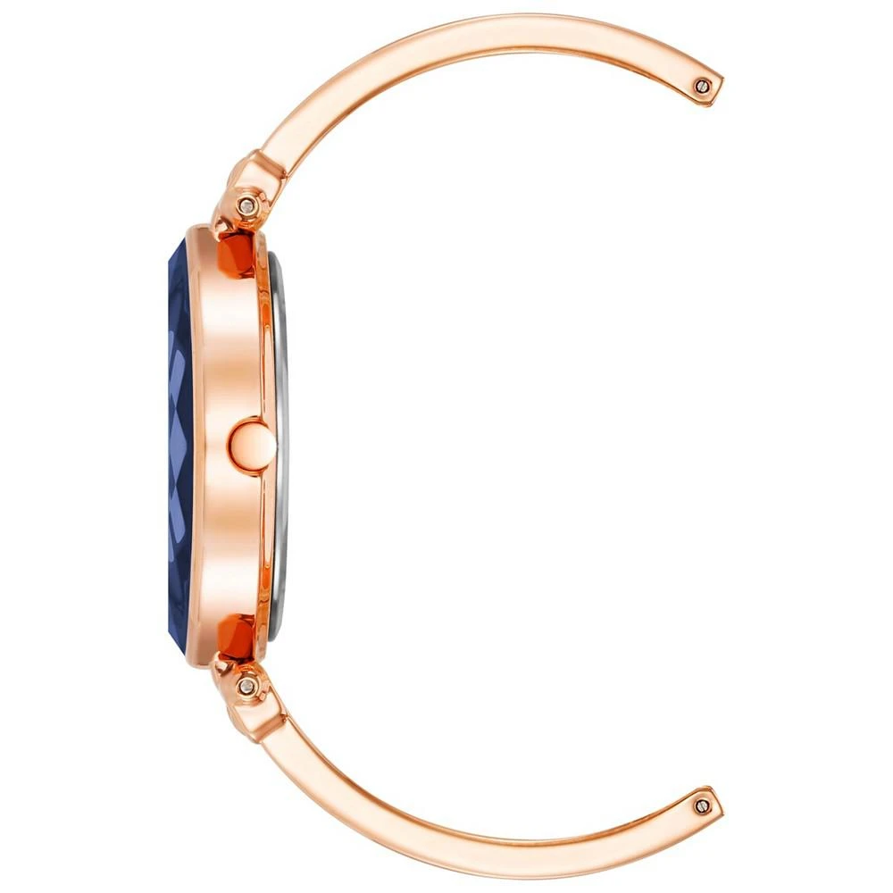 商品Anne Klein|Women's Three-Hand Quartz Rose Gold-Tone Alloy with Navy Enamel Bracelet Watch, 24mm,价格¥637,第2张图片详细描述