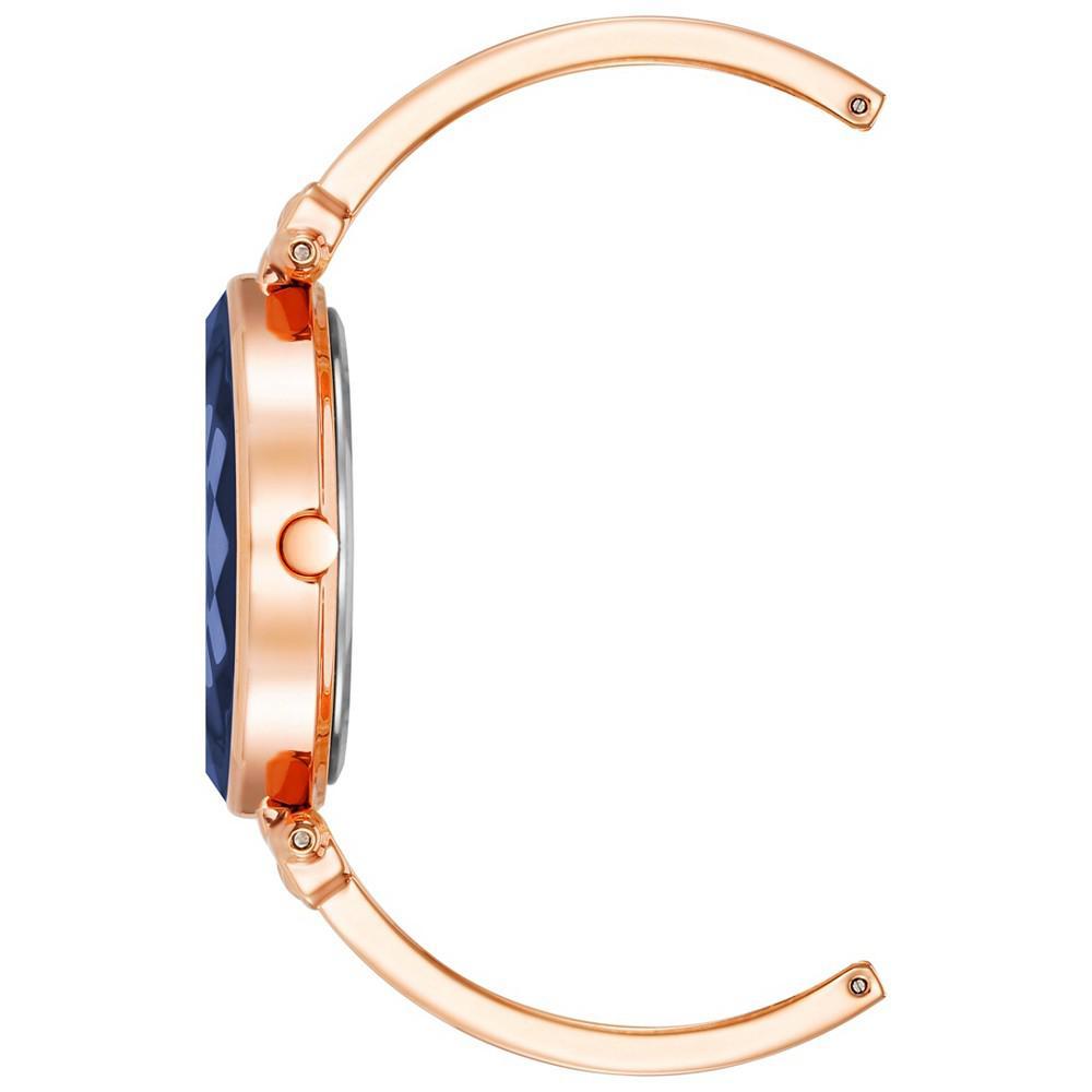 商品Anne Klein|Women's Three-Hand Quartz Rose Gold-Tone Alloy with Navy Enamel Bracelet Watch, 24mm,价格¥639,第4张图片详细描述